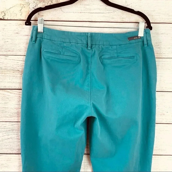 Level 99 Slim Straight Crop Chino Pants Women’s Size 29 Turquoise Anthropologie - Picture 7 of 13